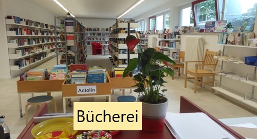 Bücherei mit Untertitel