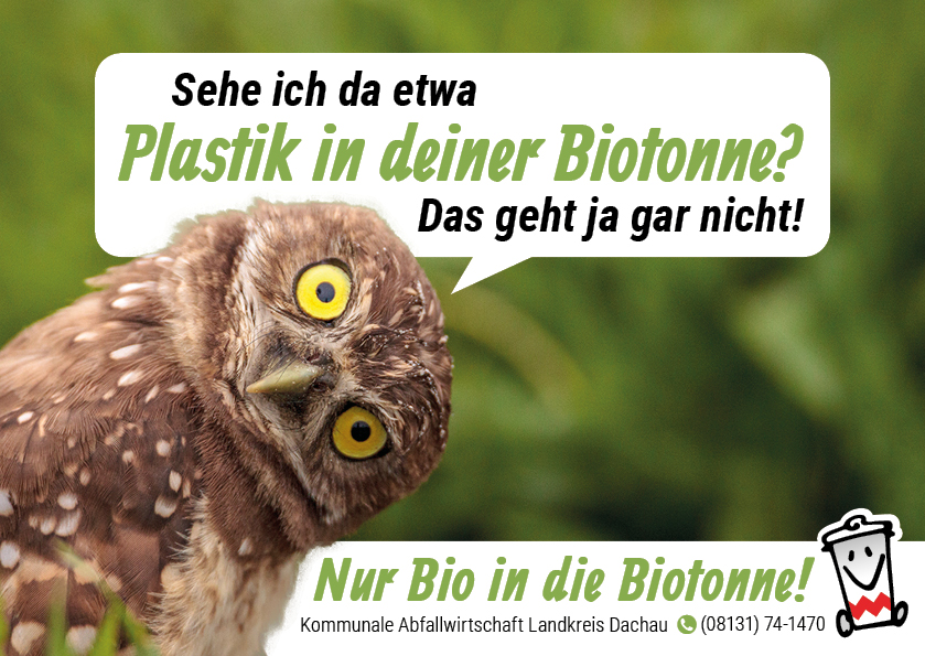 Bitte kein Plastik und keine Biokunststofftüten in die Biotonne!  Jetz